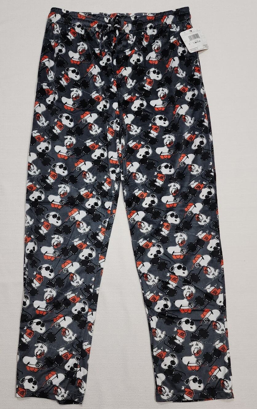 Snoopy black pajamas pants men's Large